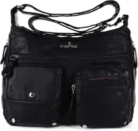 Angelkiss Crossbody Bags for Women, Ladies Shoulder Handbags and Purses Medium Faux Leather Pocketbooks