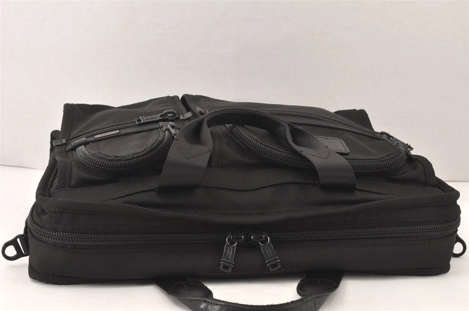 Authentic TUMI Vintage 2Way Briefcase Business Bag Canvas Leather Black 6402K