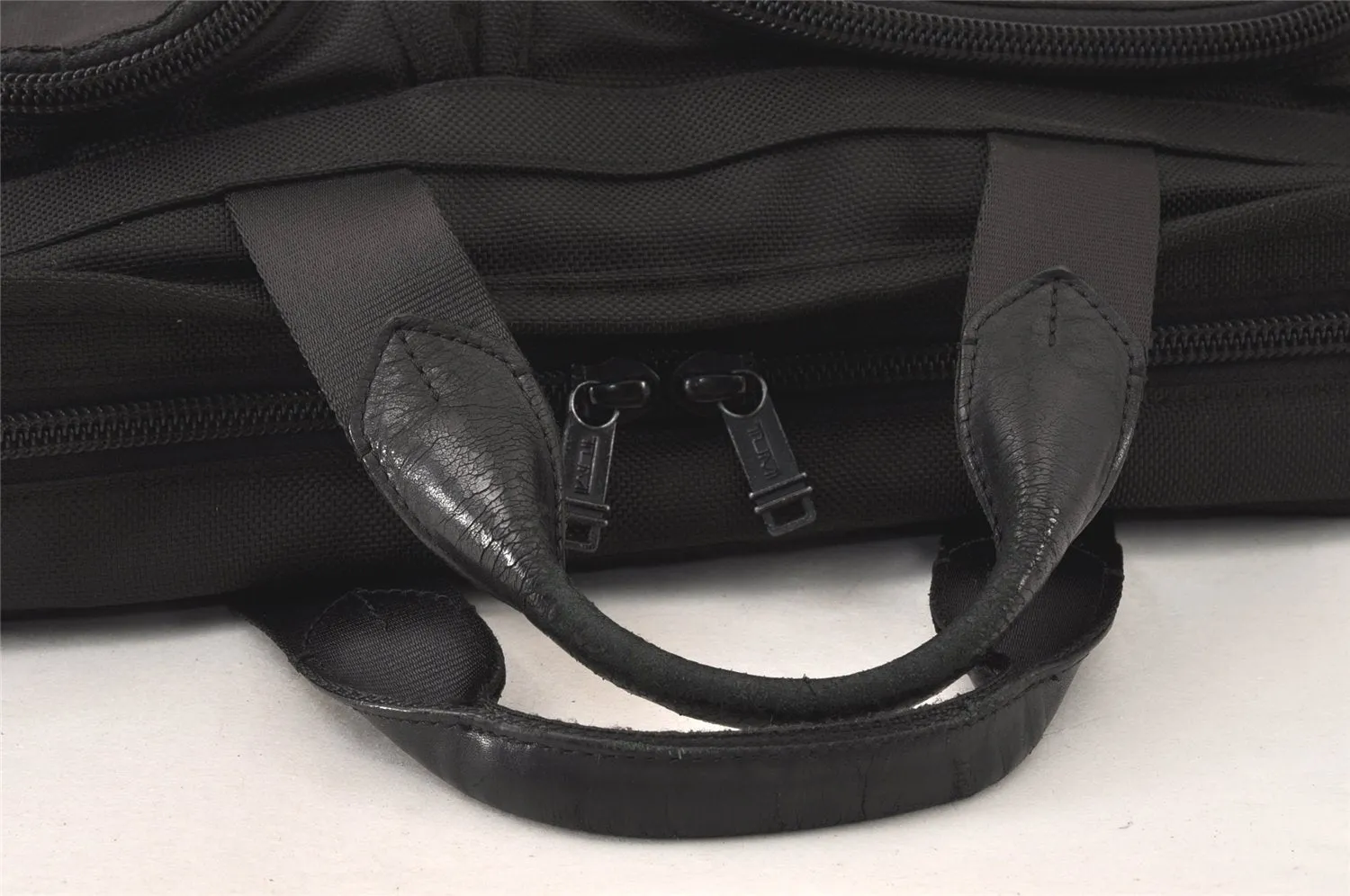 Authentic TUMI Vintage 2Way Briefcase Business Bag Canvas Leather Black 6402K
