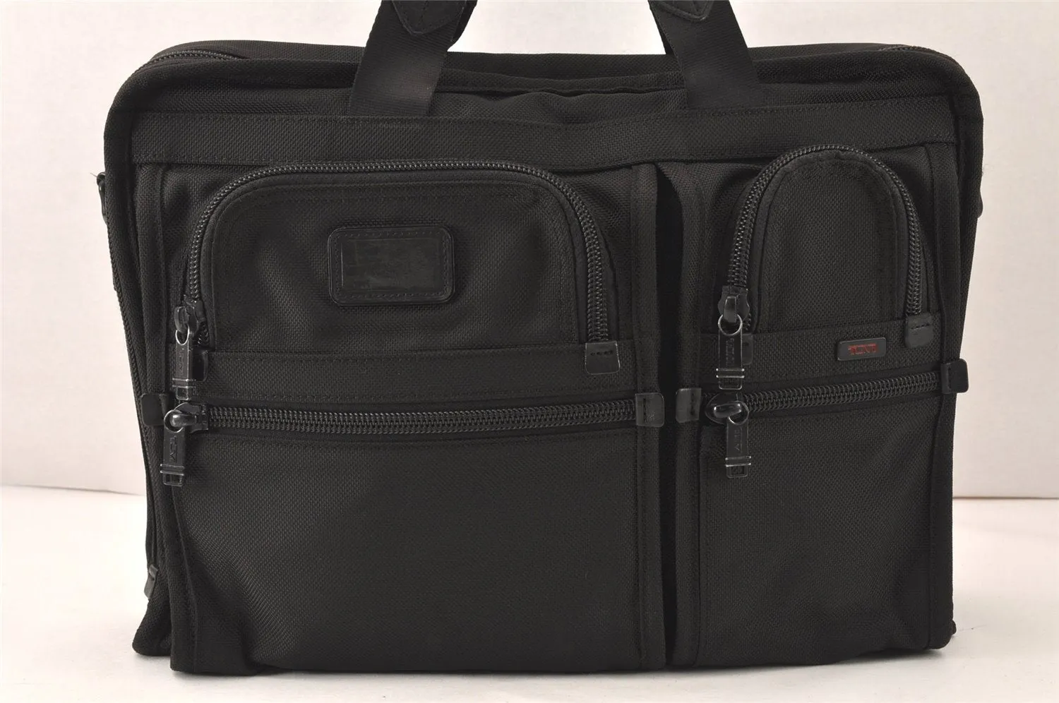 Authentic TUMI Vintage 2Way Briefcase Business Bag Canvas Leather Black 6402K