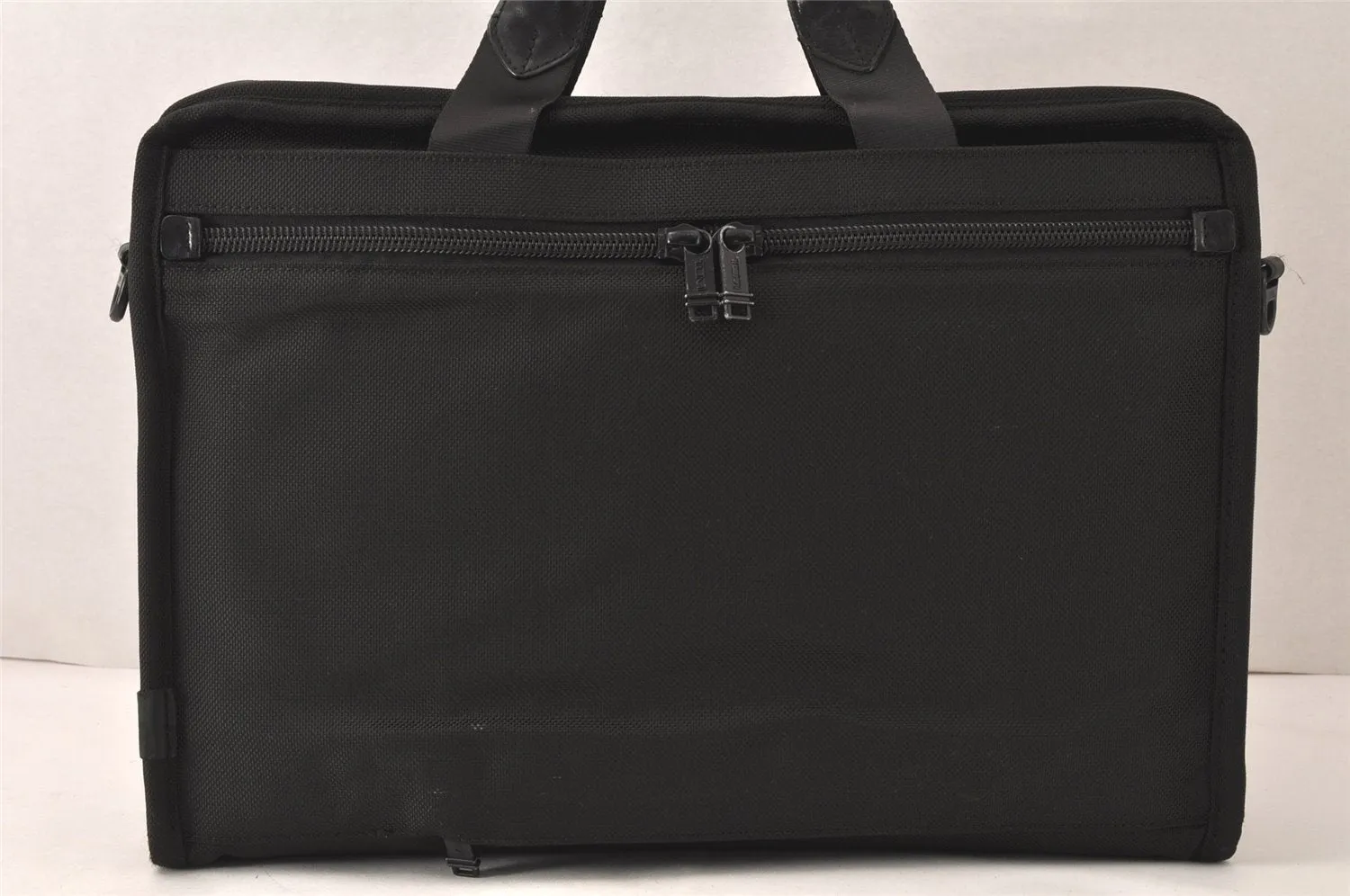 Authentic TUMI Vintage 2Way Briefcase Business Bag Canvas Leather Black 6402K