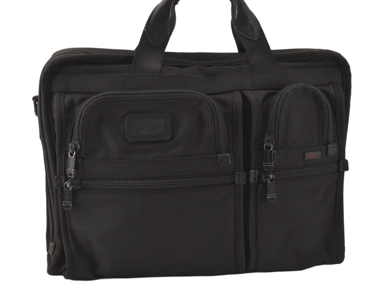 Authentic TUMI Vintage 2Way Briefcase Business Bag Canvas Leather Black 6402K