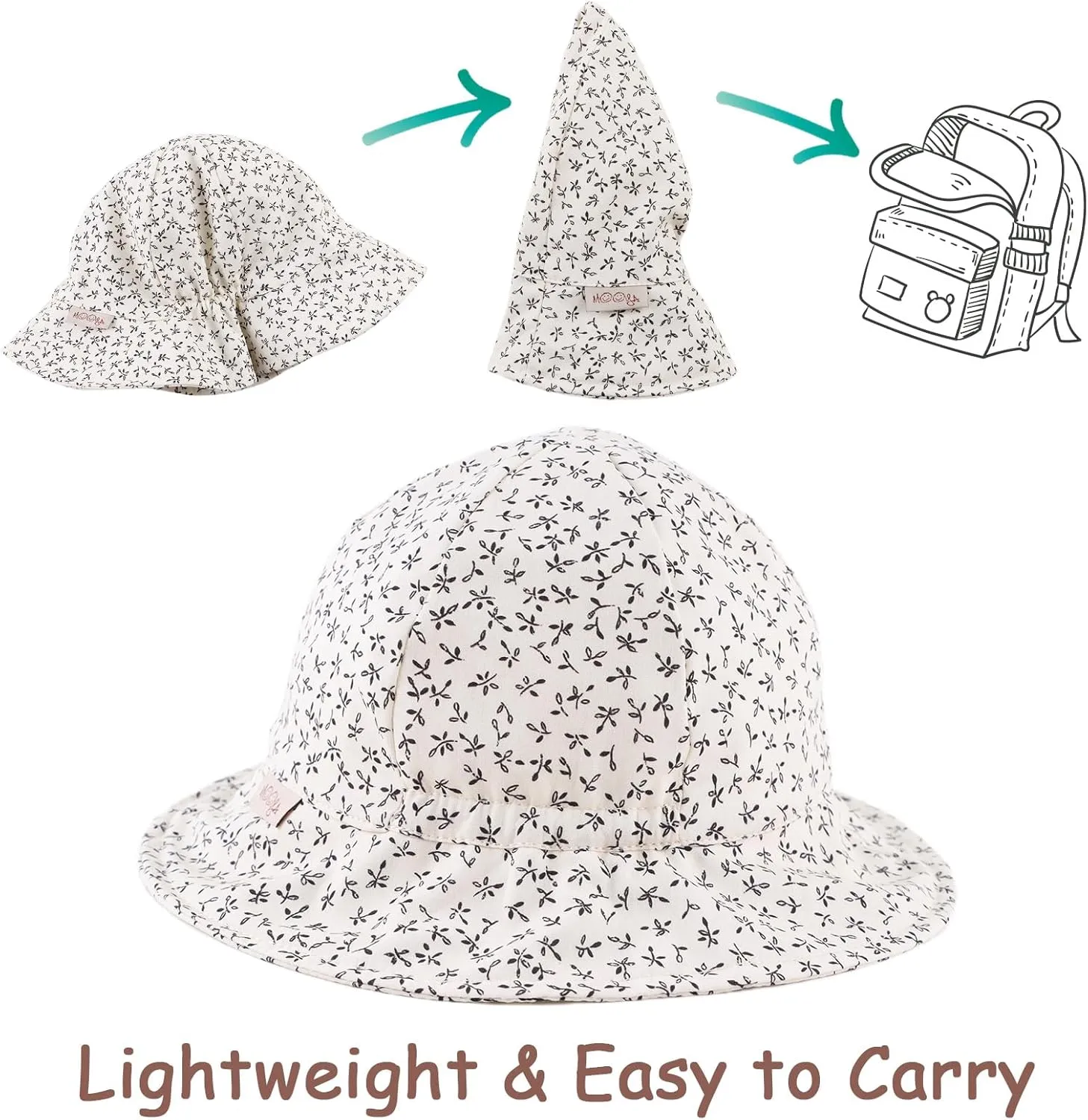 Baby Girl Sun Hat Infant Wide Brim Beach Hats Toddler Summer Bucket Hat Kids Outdoor Adjustable Hats