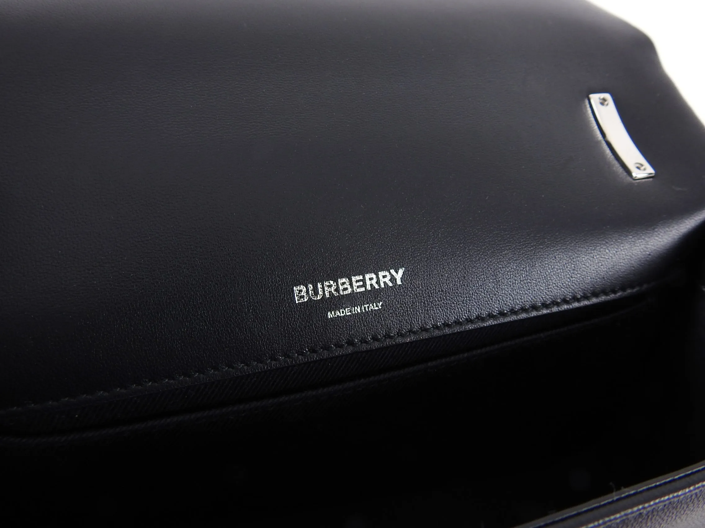 Burberry Small TB Silver Sequin Lola Chain Strap Crossbody Bag