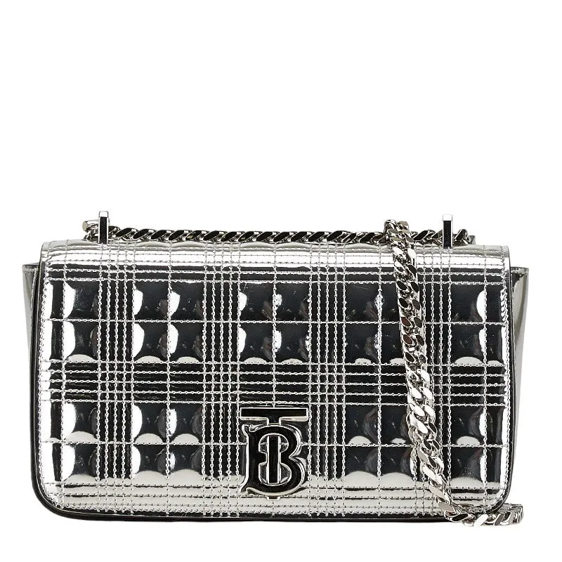 Burberry TB Logo Lola Chain Shoulder Bag Patent Leather