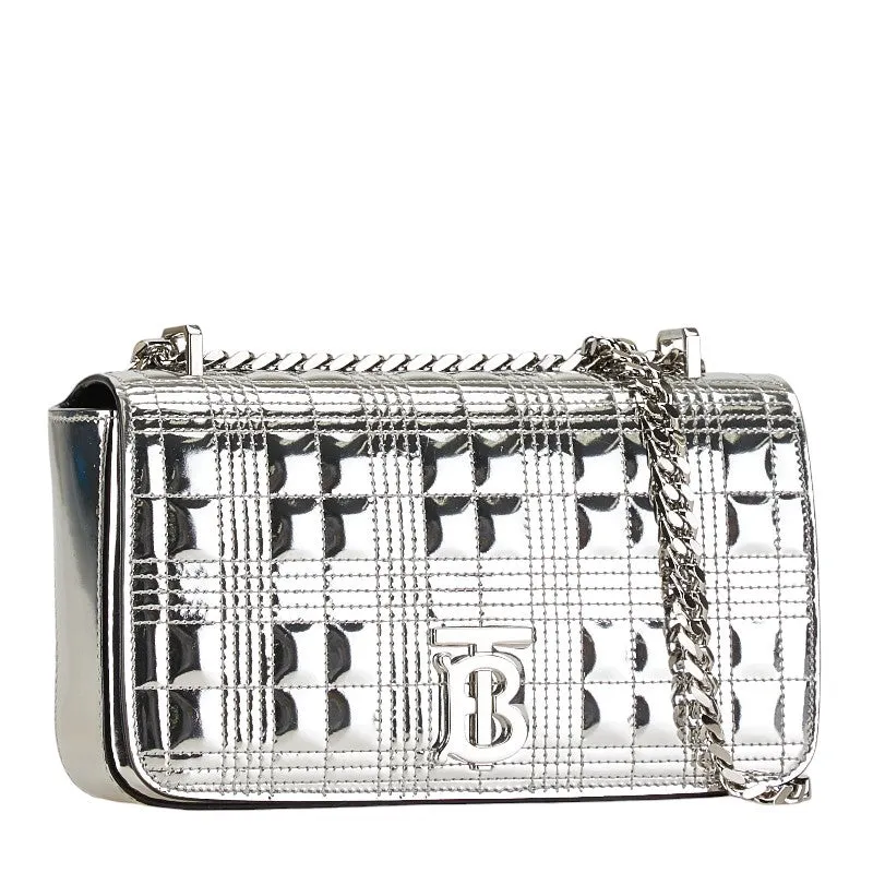 Burberry TB Logo Lola Chain Shoulder Bag Patent Leather