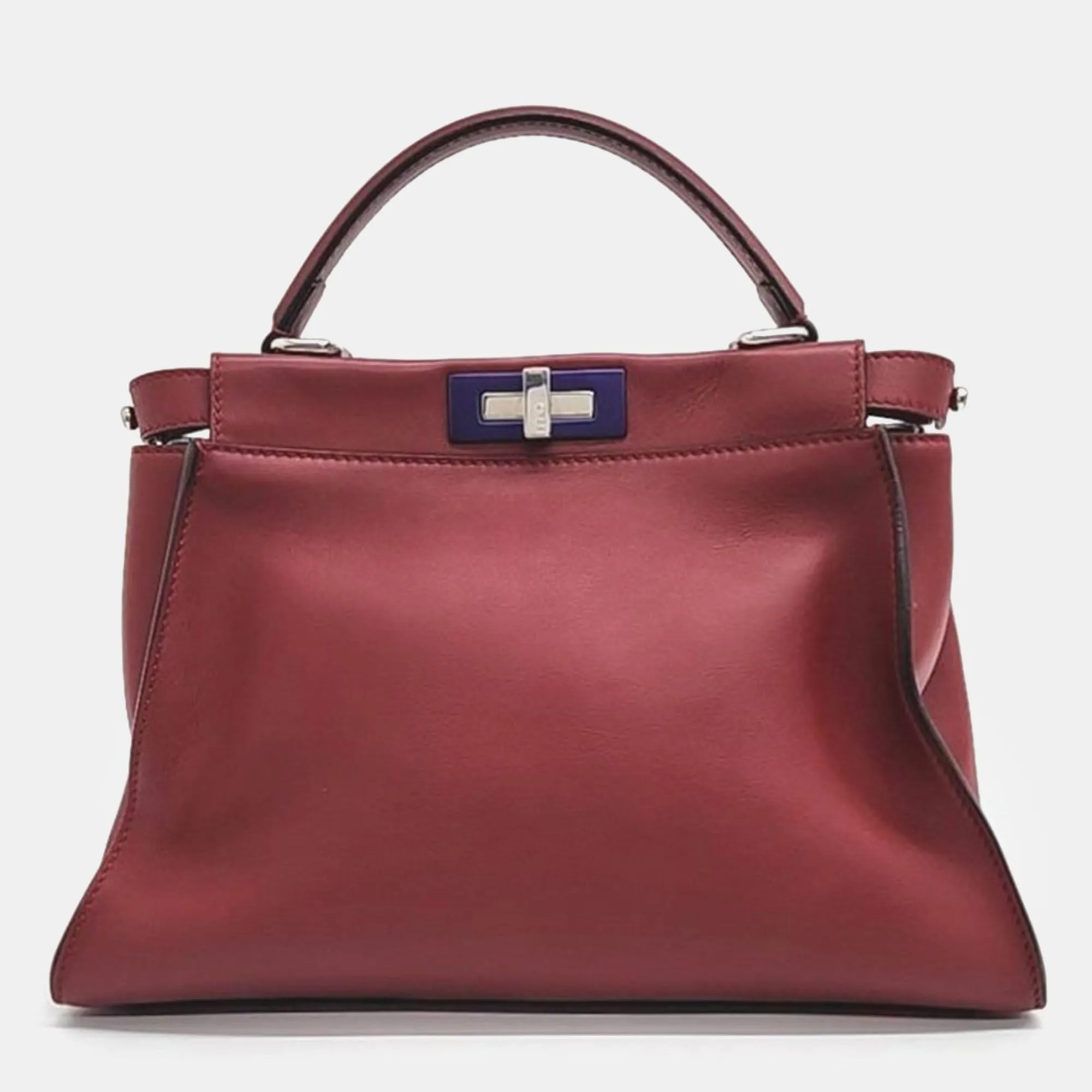 Burgundy Leather Regular Monster Peekaboo Bag