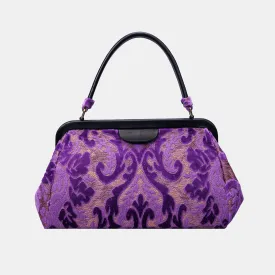 Burnout Velvet Purple Top Handle Purse