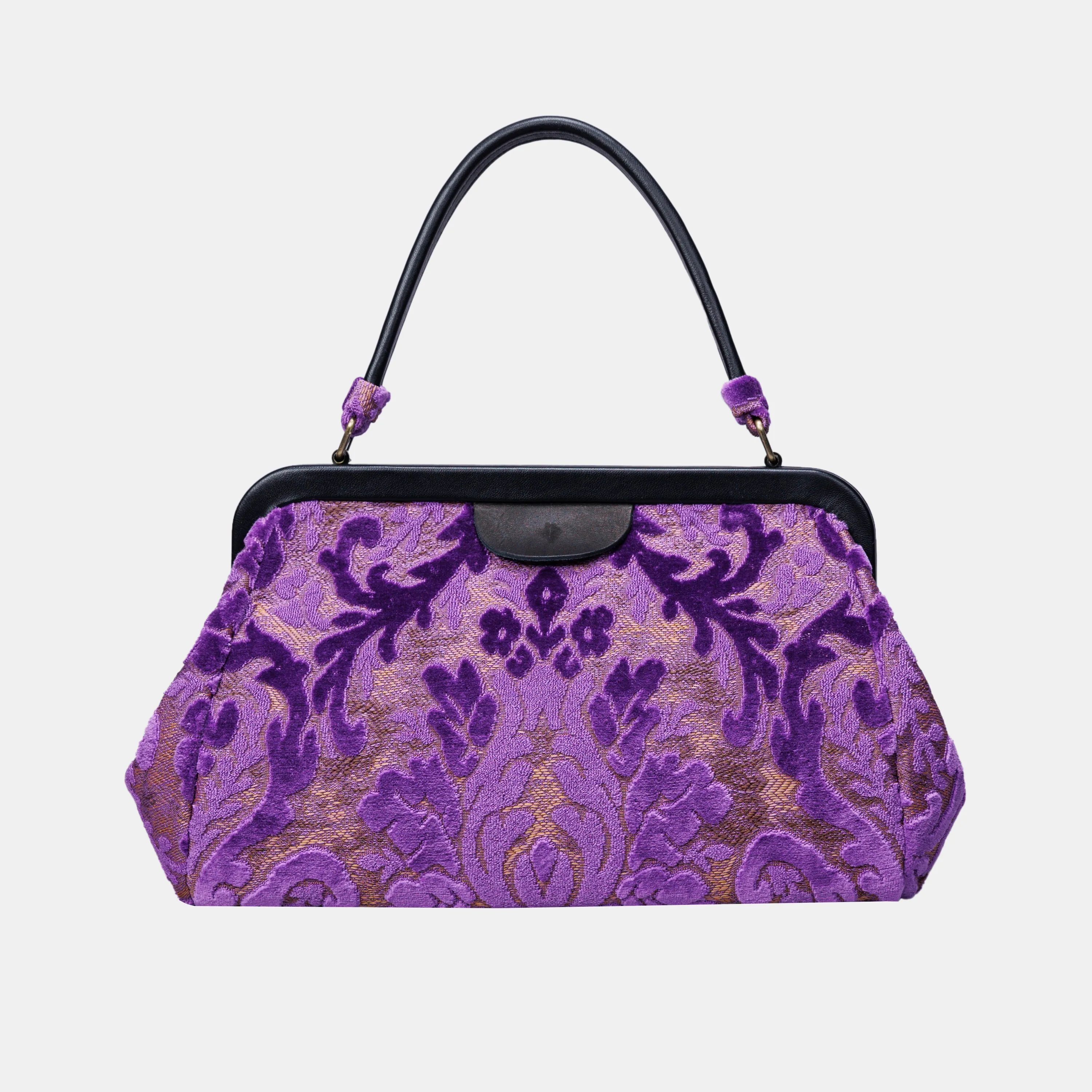 Burnout Velvet Purple Top Handle Purse