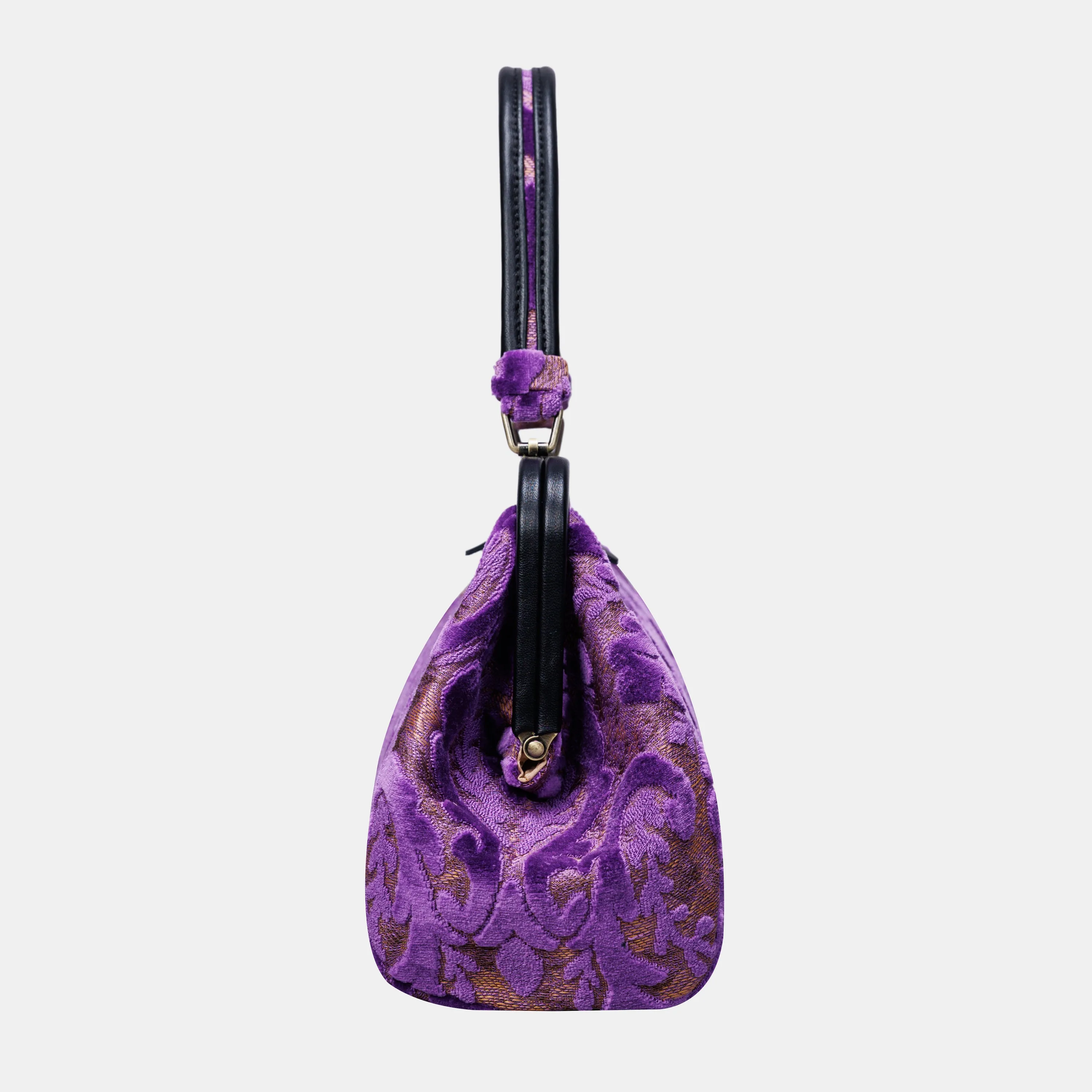 Burnout Velvet Purple Top Handle Purse