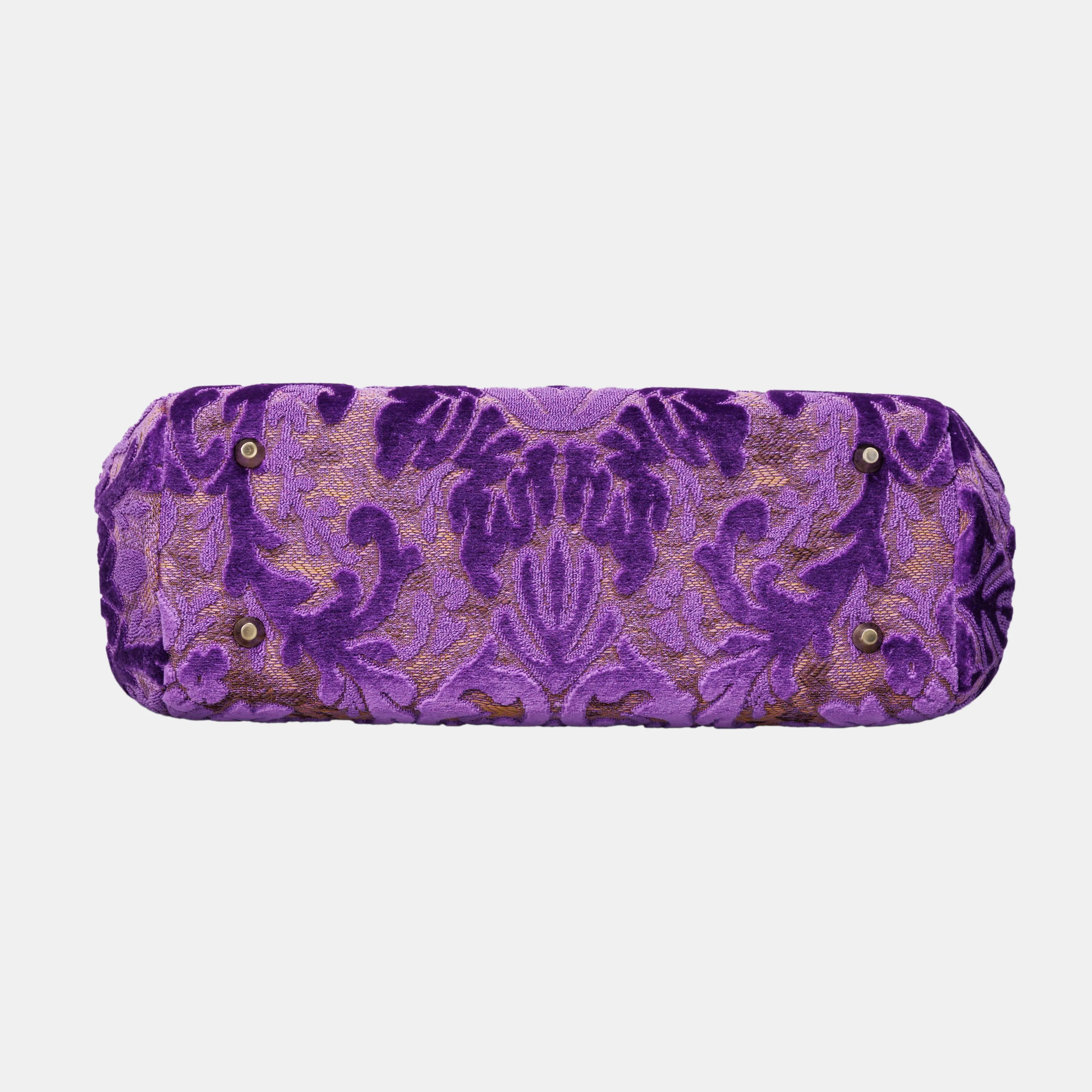 Burnout Velvet Purple Top Handle Purse