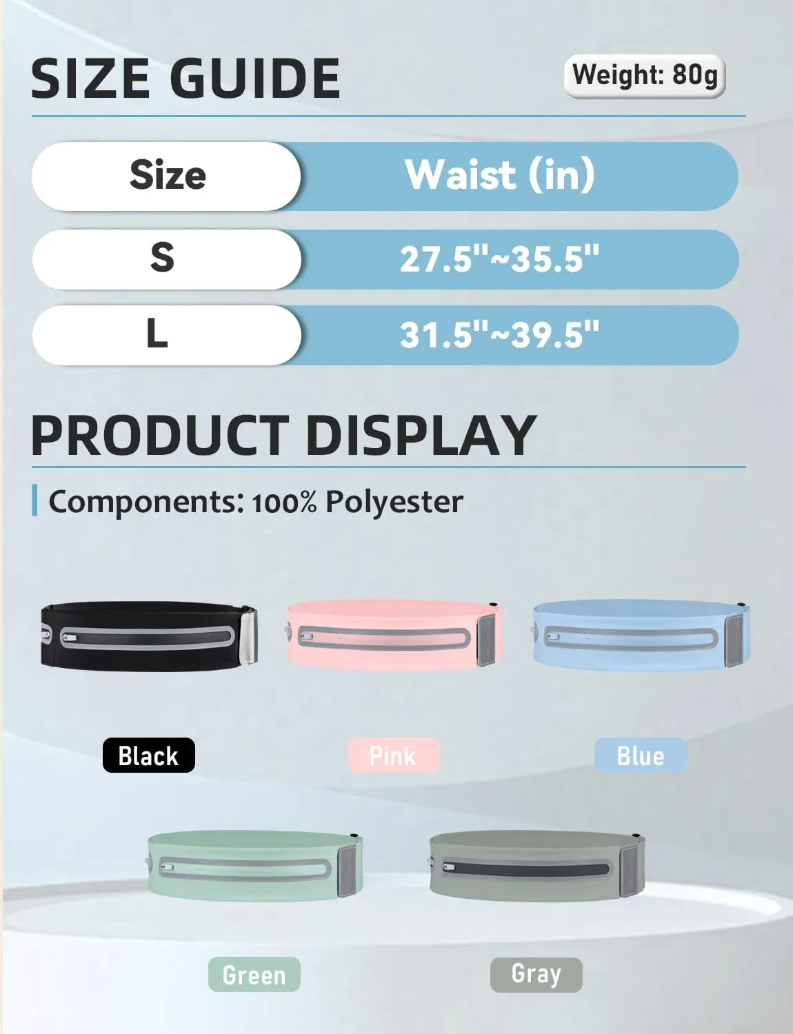 CHAMWEY waist pack running belt bag no bounce slim fit phone holder bottle pockets ultra light mini size