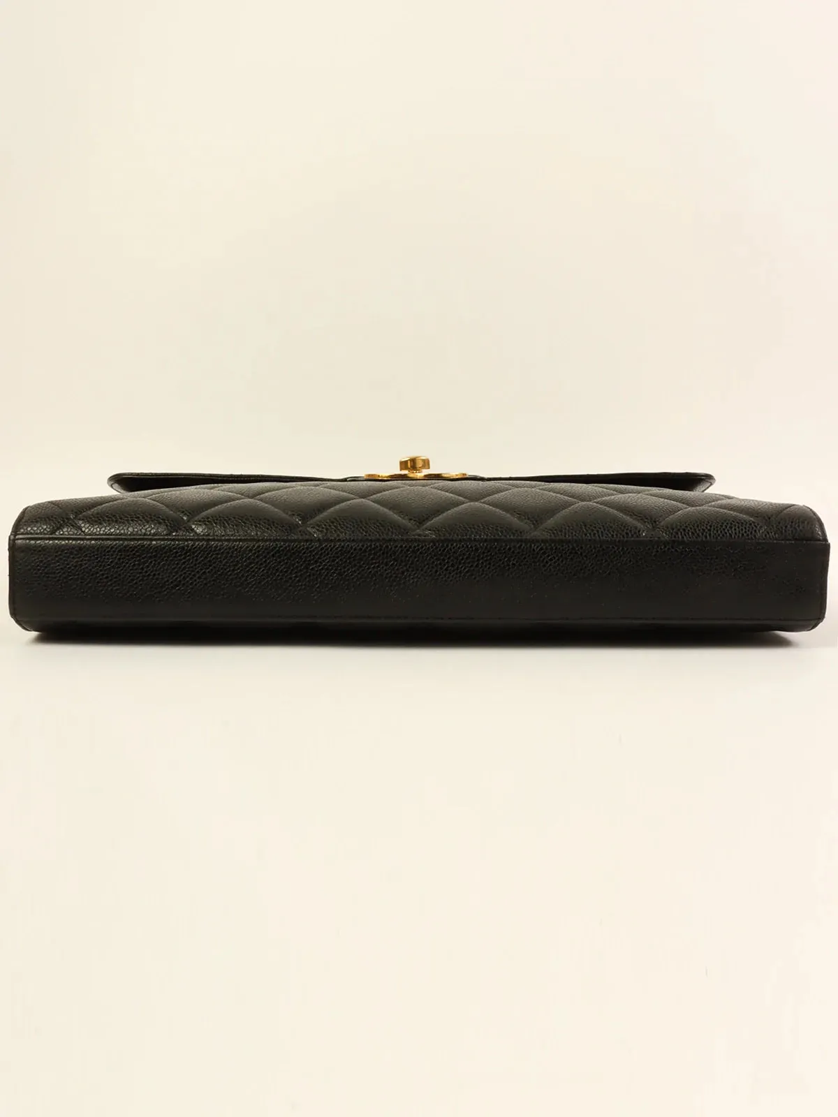 CHANEL Caviar Skin Turn-Lock Briefcase Black
