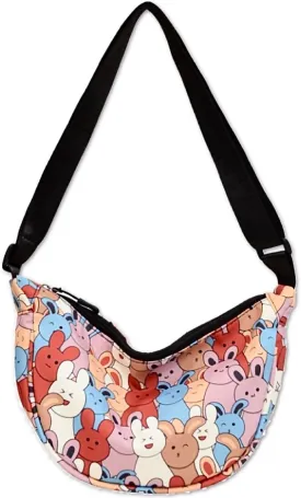 Crossbody Messenger Bag Cute Dumpling Bag Cartoon Canvas Shoulder Bag Kawaii Purse Upgraded Features Travel Essentials