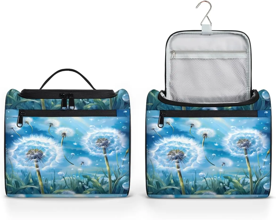 Dandelion Plant Travel Toiletry Bag for Men and Women, Large Hanging Makeup Bag Organizer Toiletries Bag for Travel, Dandelion Cosmetic Bag with Handle