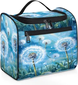 Dandelion Plant Travel Toiletry Bag for Men and Women, Large Hanging Makeup Bag Organizer Toiletries Bag for Travel, Dandelion Cosmetic Bag with Handle