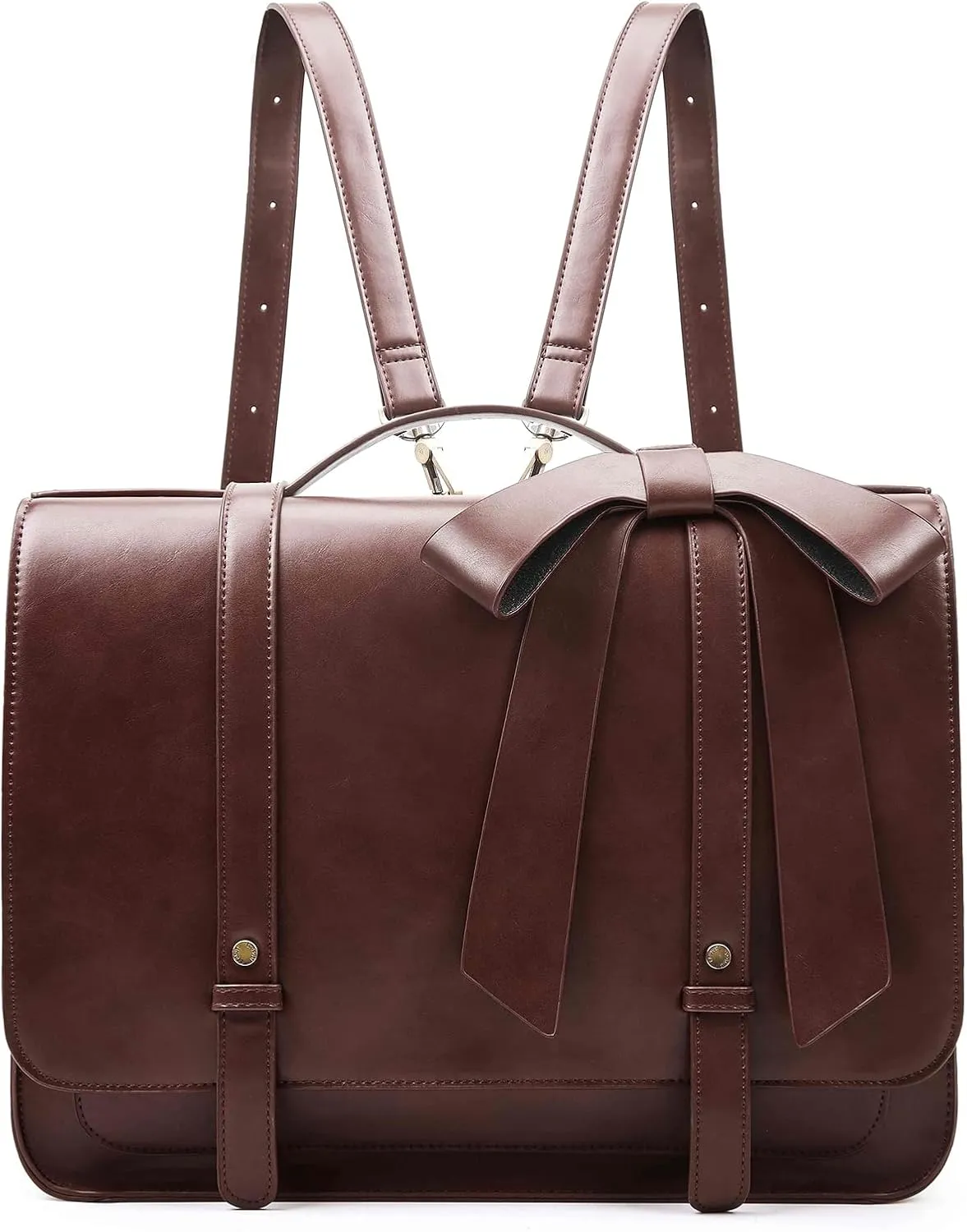 ECOSUSI Briefcase for Women Messenger Backpack PU Leather 14 inch Laptop Bag Satchel Computer Bag for College Business Travel