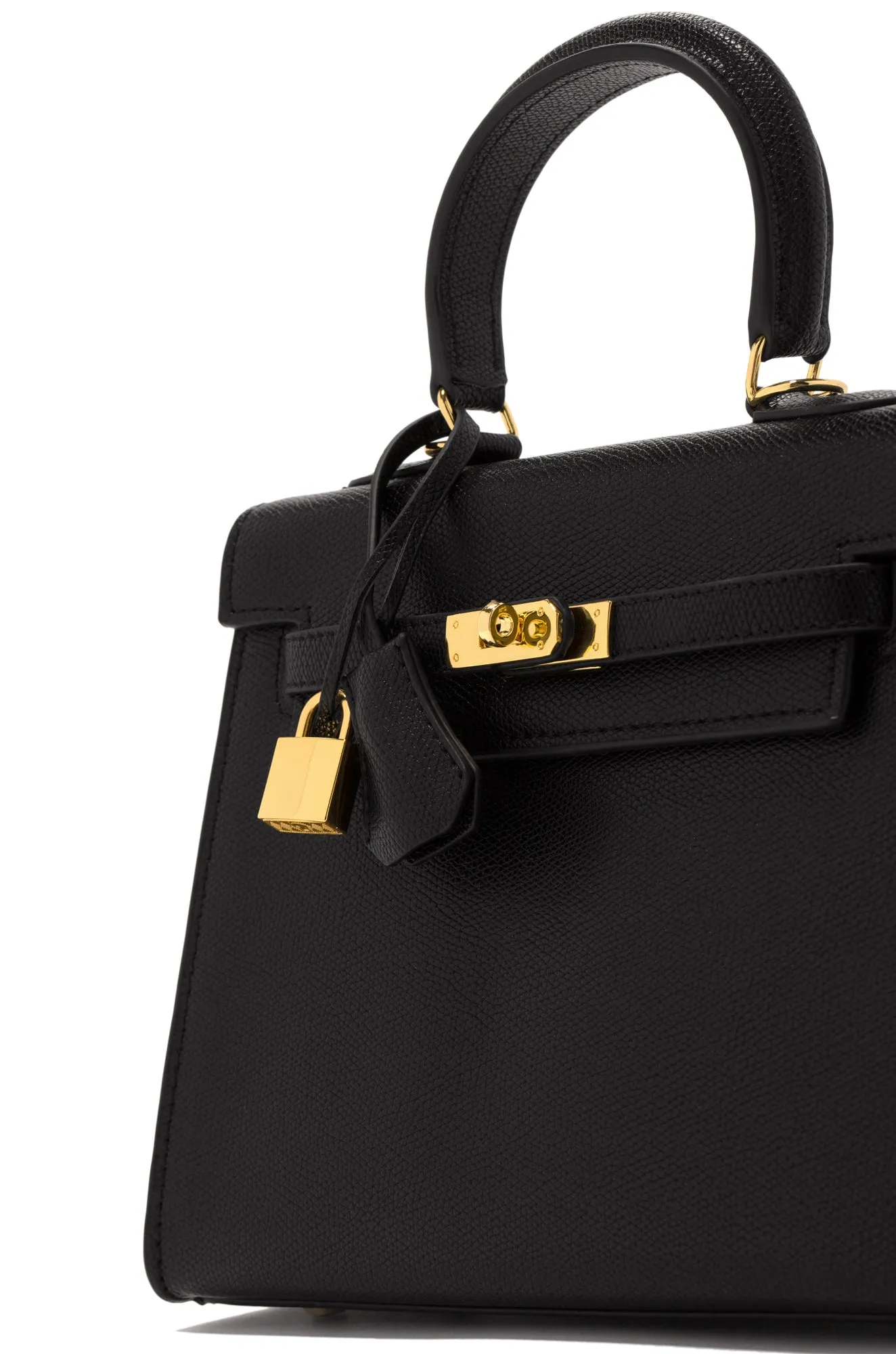 Erica Structured Top Handle Bag - Black