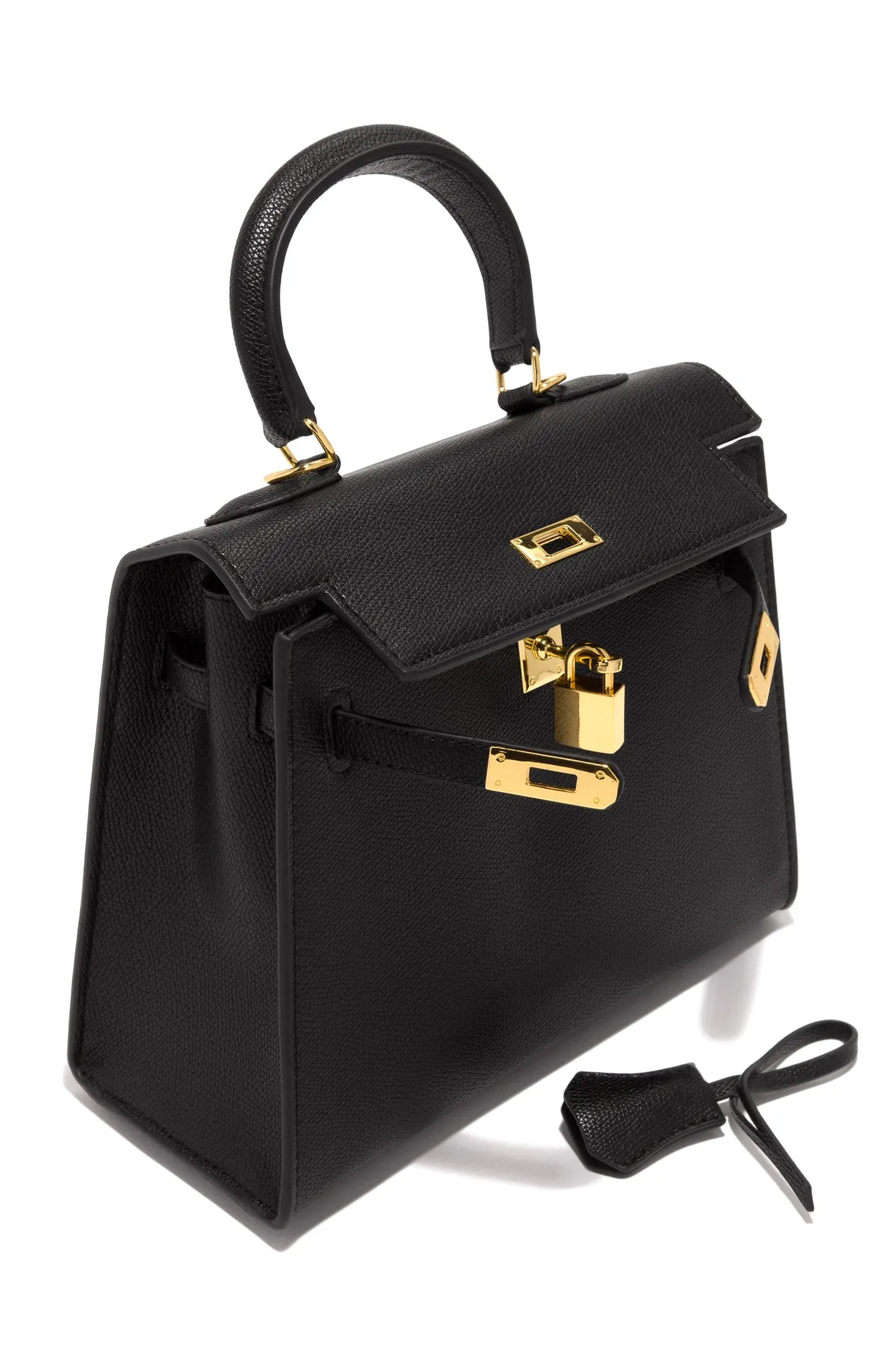 Erica Structured Top Handle Bag - Black