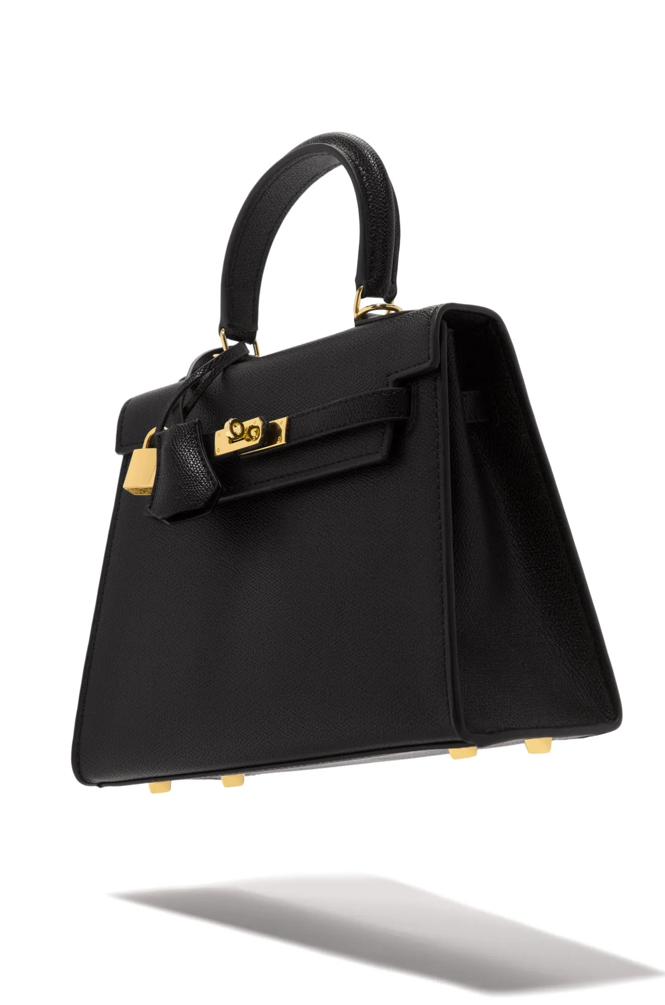 Erica Structured Top Handle Bag - Black