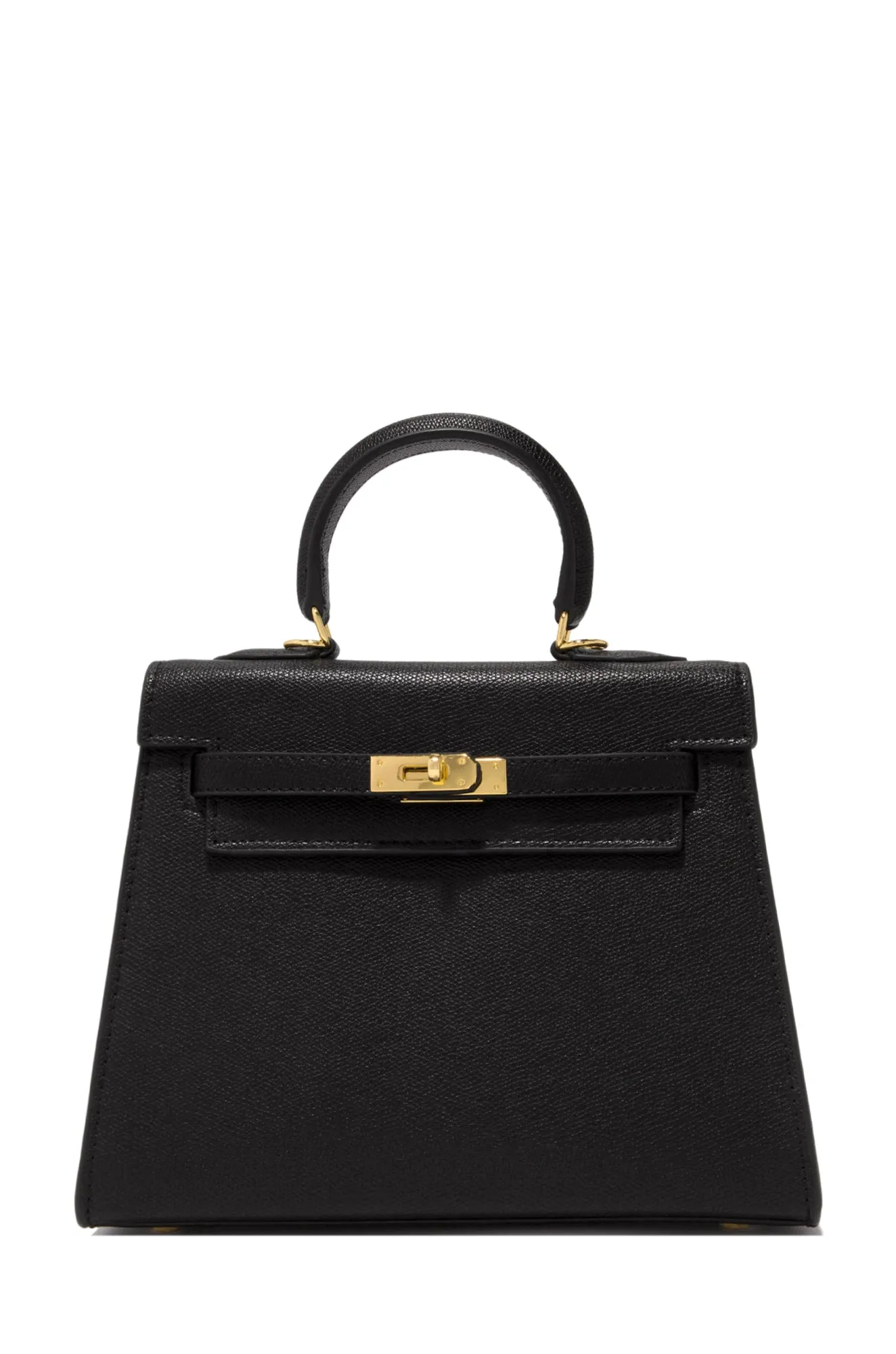 Erica Structured Top Handle Bag - Black