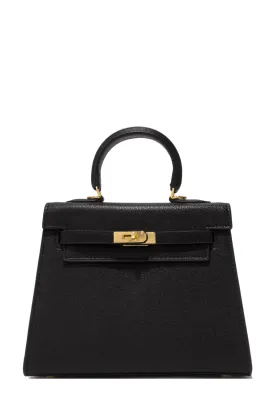 Erica Structured Top Handle Bag - Black