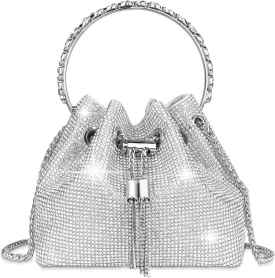 Evening Bag Clutch Purses for Women, Rhinestones Purse, Sparkling Envelope Evening Bag with Detachable Chain