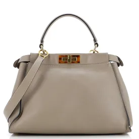 FENDI Peekaboo Bag Leather with Tortoise Detail Regular