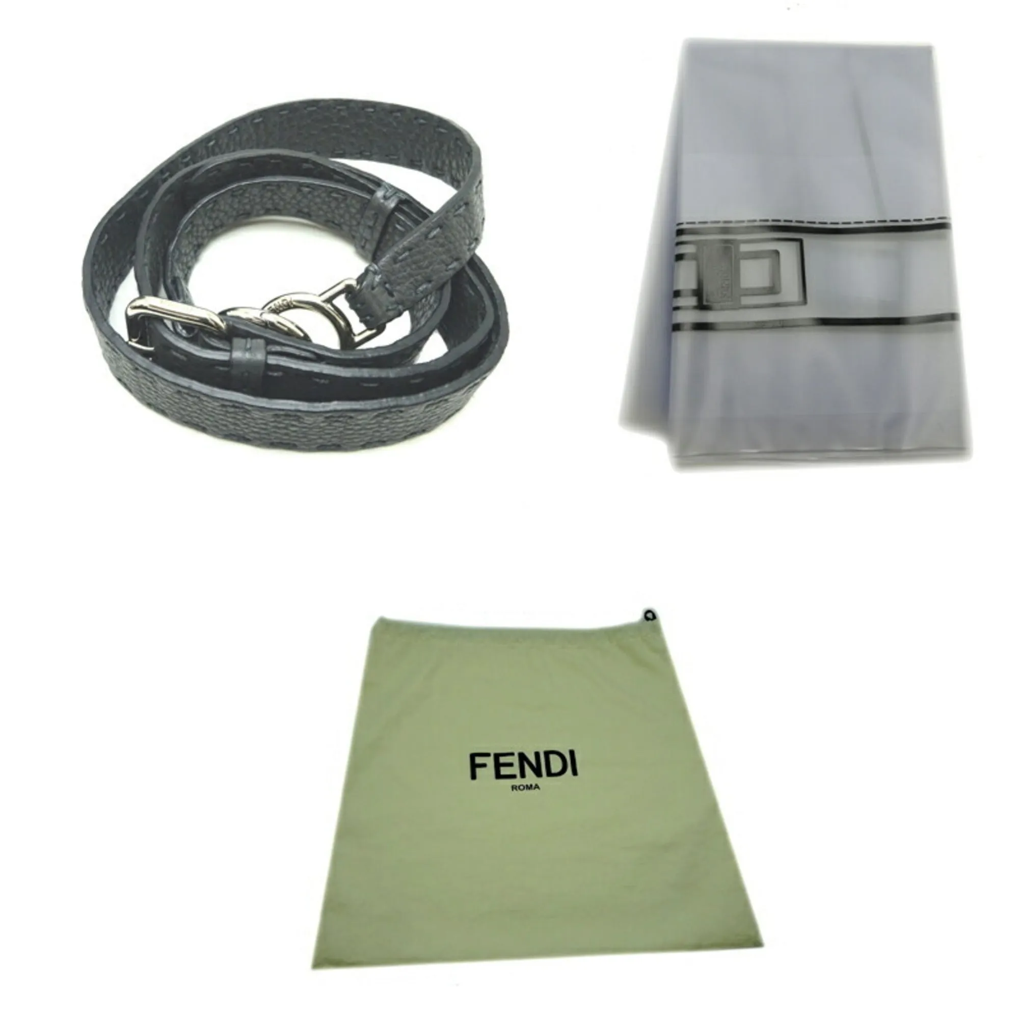 Fendi Peekaboo Medium 2Way Ladies Handbag 8BN290 Selleria Leather Gray