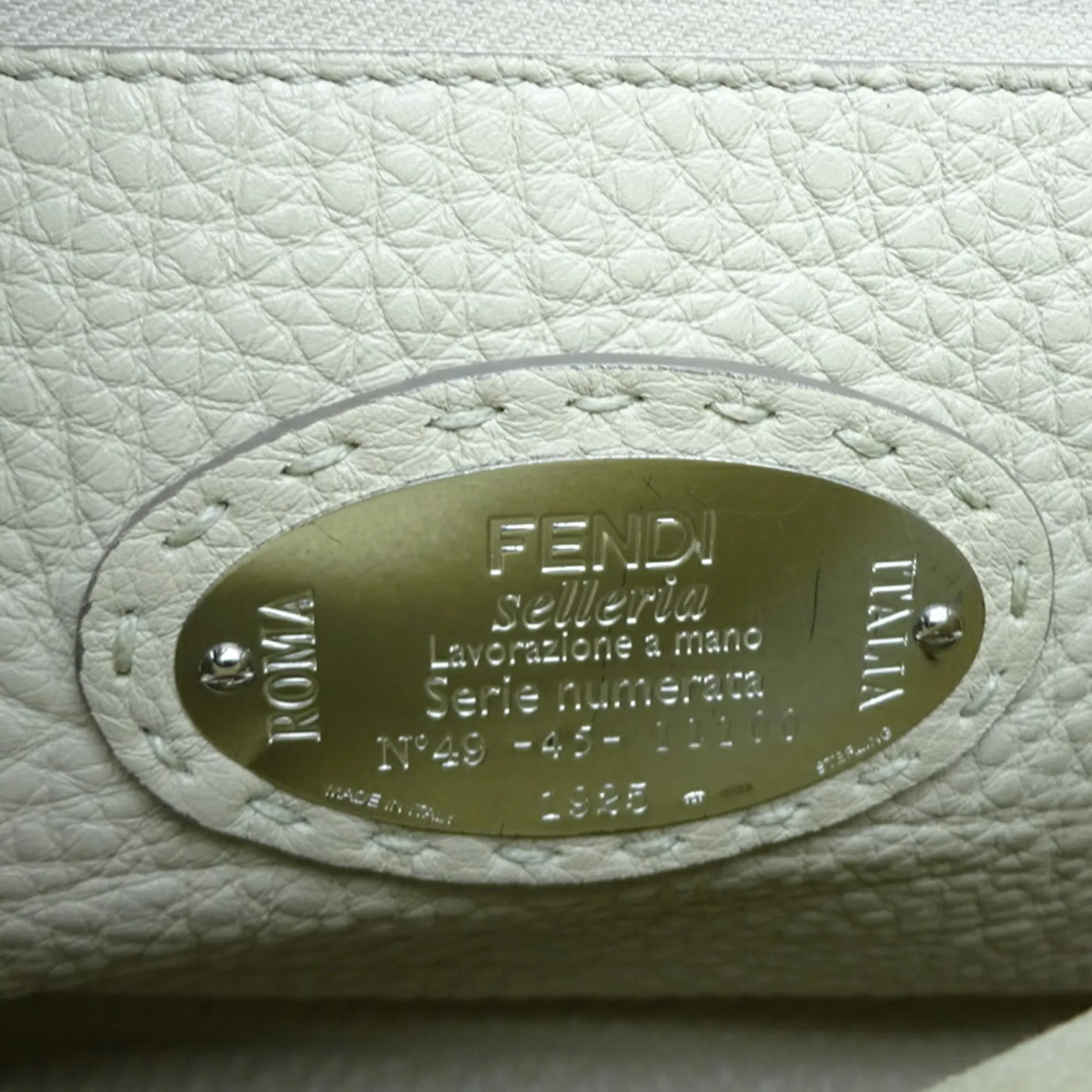 Fendi Peekaboo Medium 2Way Ladies Handbag 8BN290 Selleria Leather Gray
