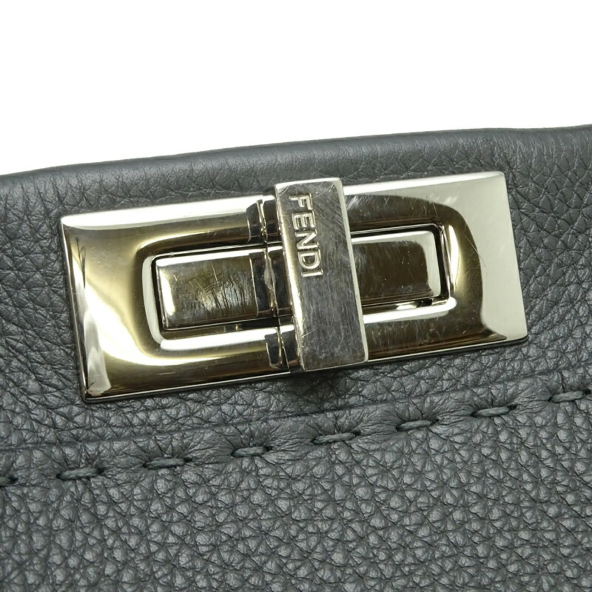 Fendi Peekaboo Medium 2Way Ladies Handbag 8BN290 Selleria Leather Gray