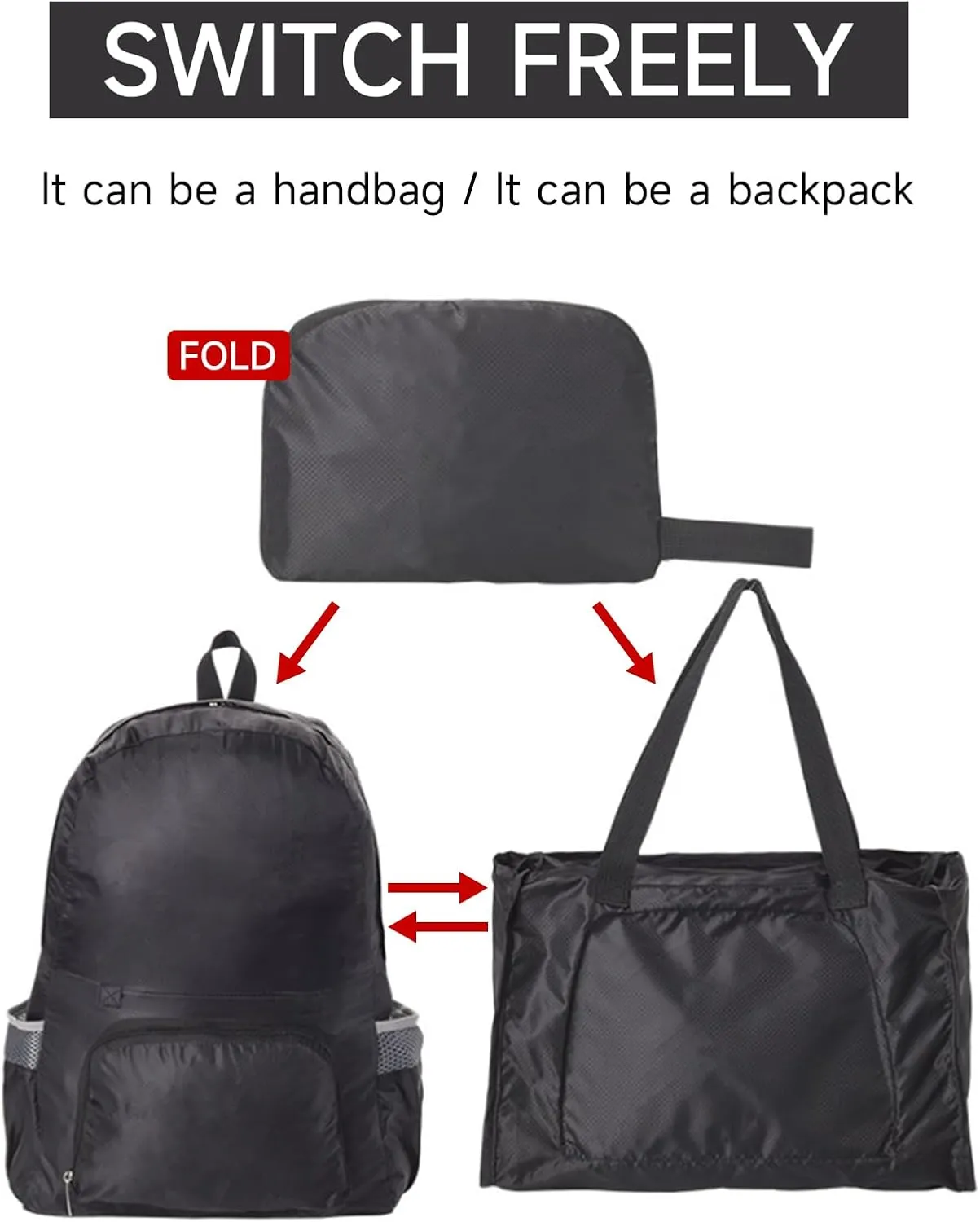 Foldable Hiking Backpack Travel Daypack Shoulder Bag 35L Multiple Uses for Outdoor Sports Cycling Women Men