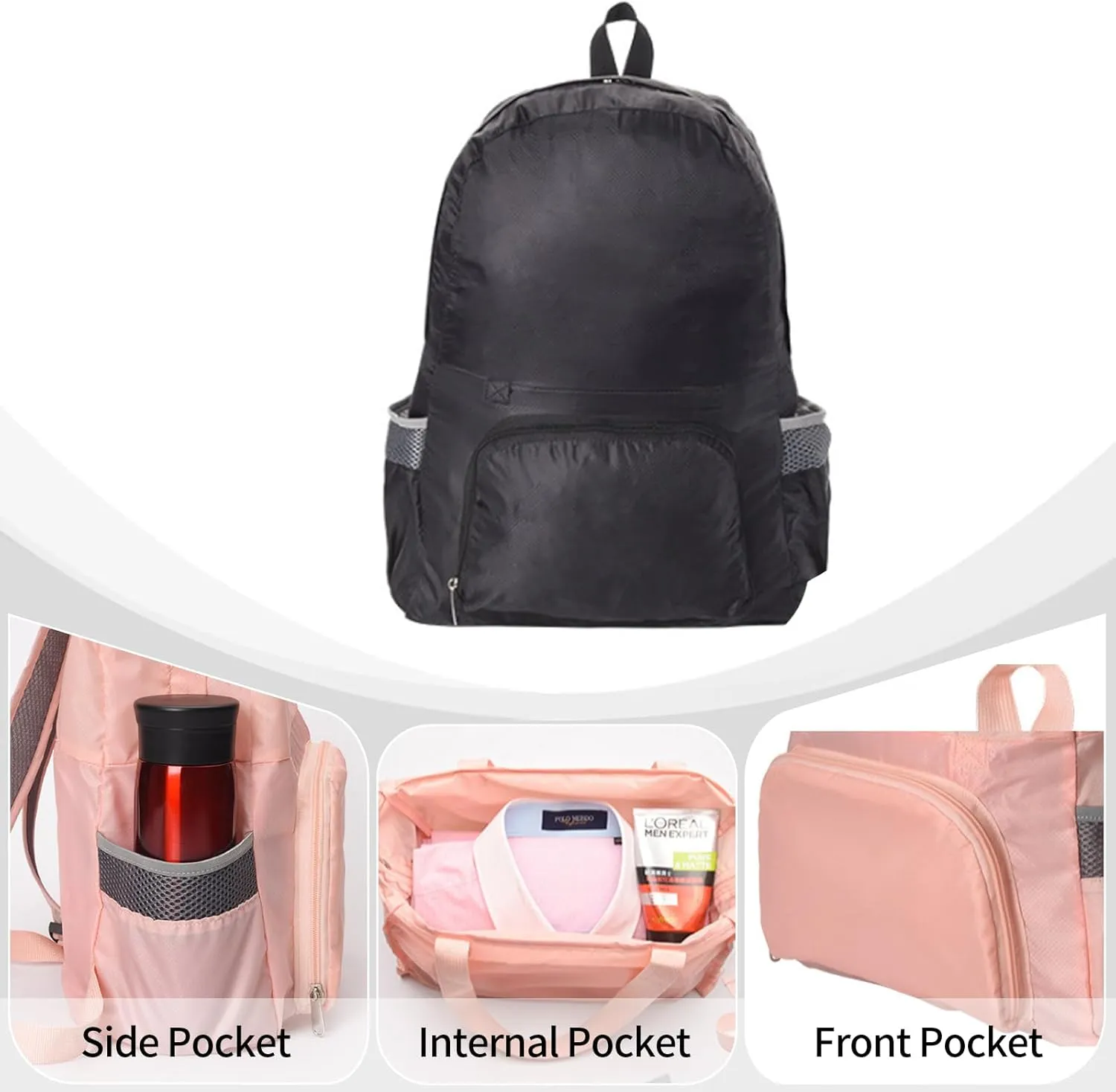 Foldable Hiking Backpack Travel Daypack Shoulder Bag 35L Multiple Uses for Outdoor Sports Cycling Women Men