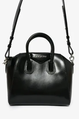 Givenchy Black Leather Small Antigona Top Handle with Strap