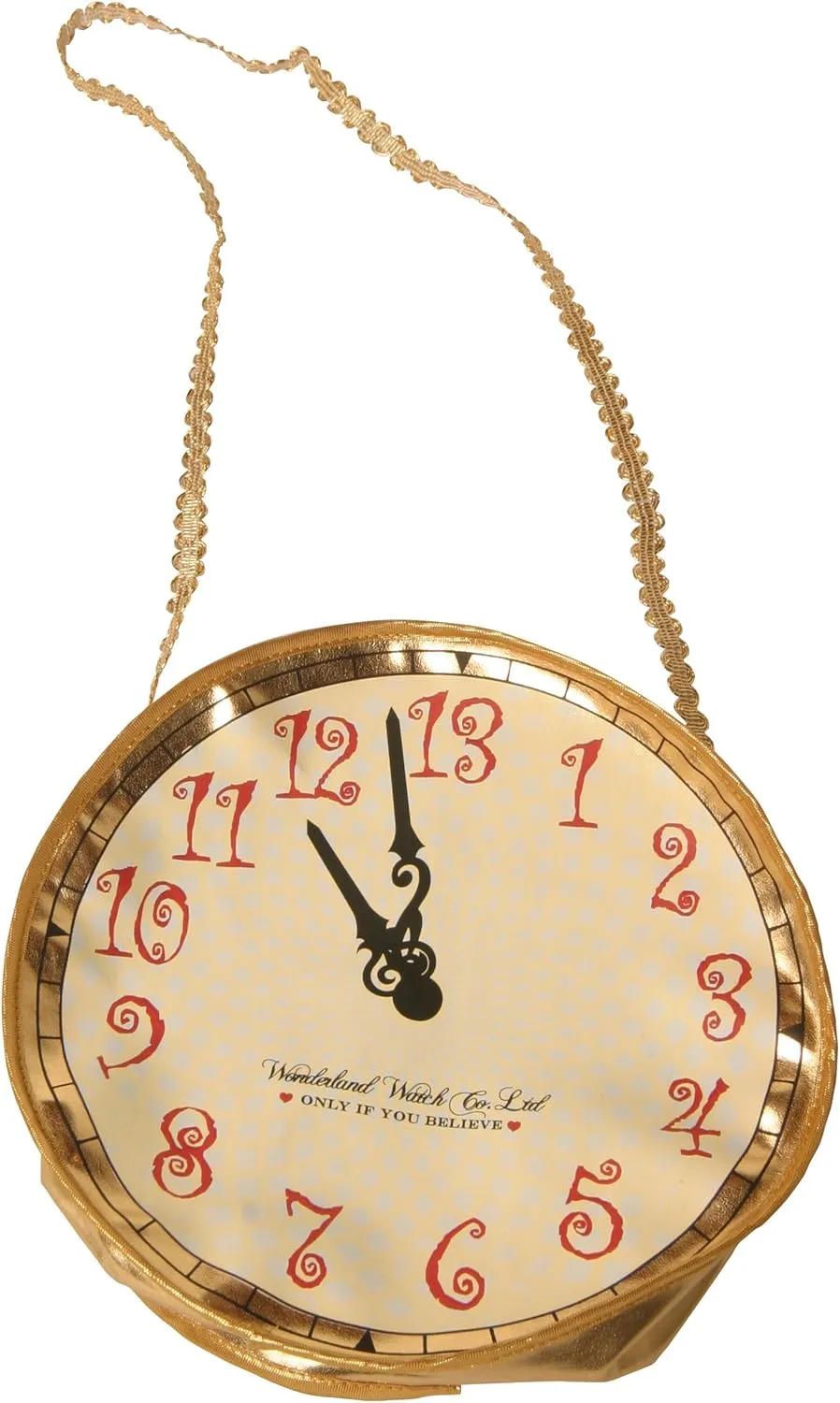 Gold Alice Clock Purse - Metallic Gold Braid Shoulder Strap