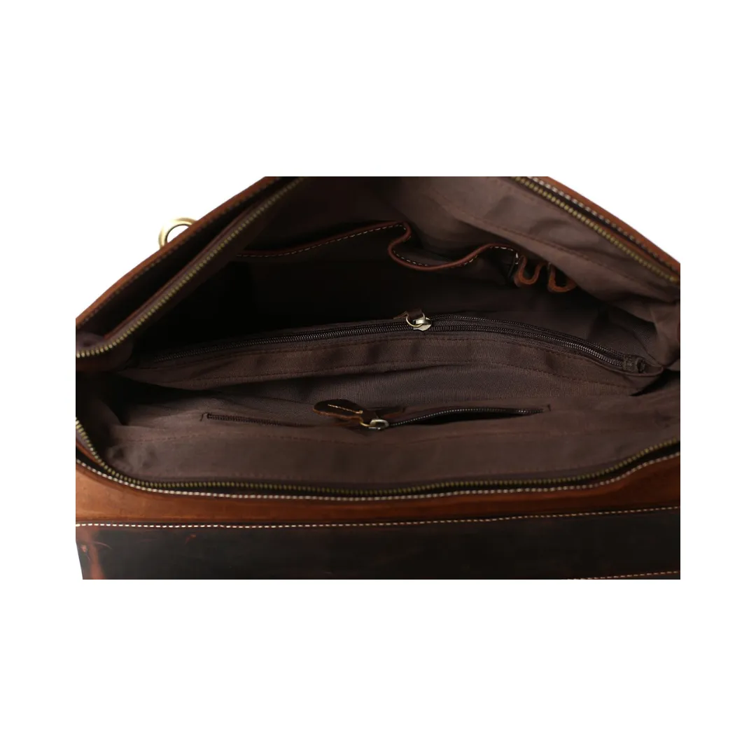 Handmade Vintage Distressed Leather Satchel Messenger Bag