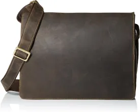 Harvard Distressed Leather Messenger Bag, Brown, One Size