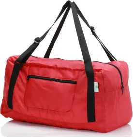HOLYLUCK Foldable Travel Duffel Bag For Women & Men Luggage Great for Gym (Red)