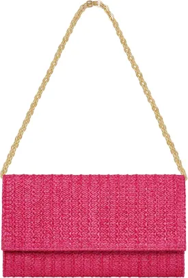 Kseymeir Straw Clutch Purse Shoulder Crossbody Bag Envelope Purse Raffia Handbag for Summer Beach Travel Trendy