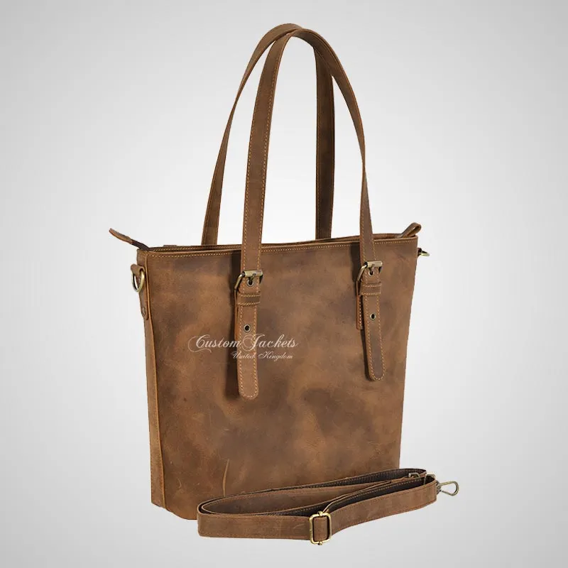 Ladies Leather Tote Bag Shoulder Laptop Bag