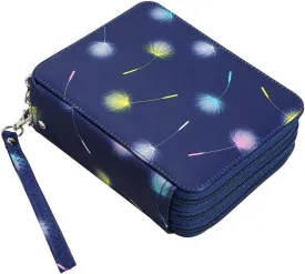 Lbxgap Portable Colored 72 Slots Pencil case Organizer with Printing Pattern for Watercolor Pens or Markers, Pencil Case Organizer for Artist