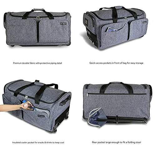 Mavii Garment Rack Duffel-Wheeled 28 Inch Collapsible Bag, Travel Costume Rack Rolling Upright Luggage, Grey