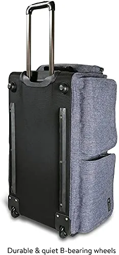 Mavii Garment Rack Duffel-Wheeled 28 Inch Collapsible Bag, Travel Costume Rack Rolling Upright Luggage, Grey