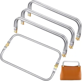 MorningRo 4 Pcs 12" Purse Frame Rectangle Lock Frame Kiss Lock Clasp Bag Frame Hardware Replacements Purse Closure Purse Making Hardware with Frame Kiss Lock for Purse Making Sewing Bag Clutch Crafts