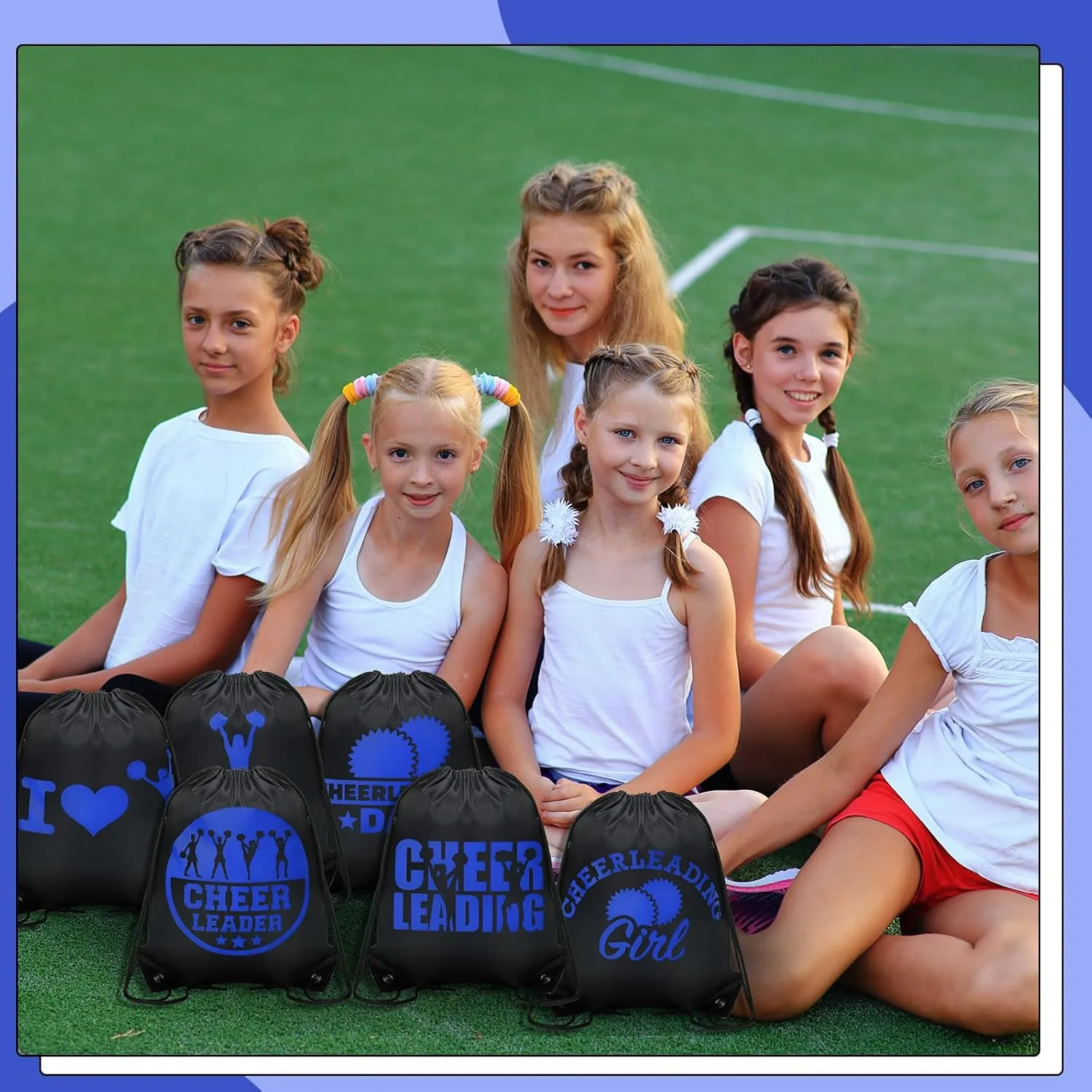 Paterr 12 Pcs Cheer Drawstring Backpack Cheerleaders Drawstring Gym String Bag Sports Gifts for Women Men