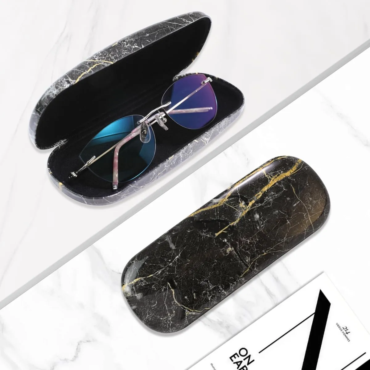 PERFECTSIGHT Hard Shell Eyeglasses Case, Kawaii Protective Glasses Case for Kids, Cute Eyeglass Case for Women Men Girls