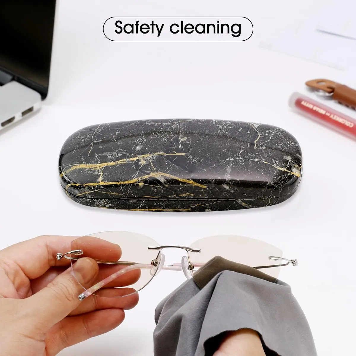 PERFECTSIGHT Hard Shell Eyeglasses Case, Kawaii Protective Glasses Case for Kids, Cute Eyeglass Case for Women Men Girls