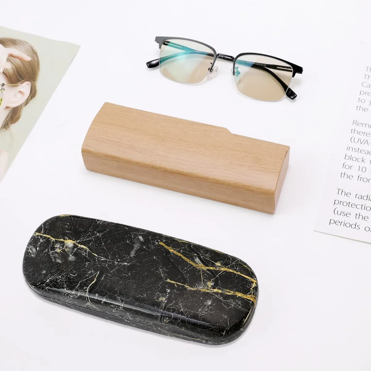 PERFECTSIGHT Hard Shell Eyeglasses Case, Kawaii Protective Glasses Case for Kids, Cute Eyeglass Case for Women Men Girls