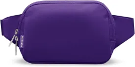 Purple Fanny Pack for Women with Extender Strap 53", 2-Way Zipper Everywhere Belt Bag 1L, Fashion Waist Bag for Mothers Day Gifts, Crossbody Bag for Travel Gym Running Hiking Cycling