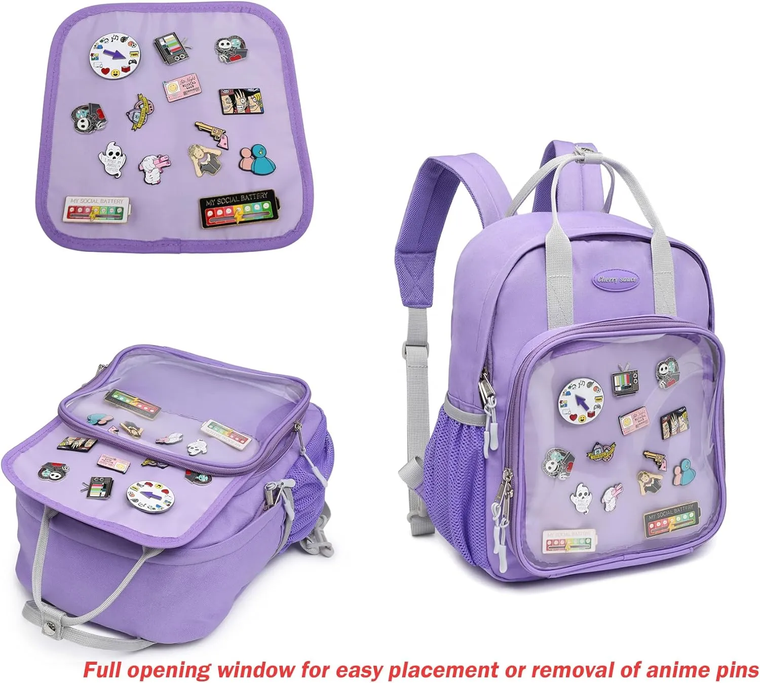RAINBOW SMILE Girls Womens Kawaii Cute Ita Bag Backpack with insert Pin Display Backpack for School Anime Cosplay